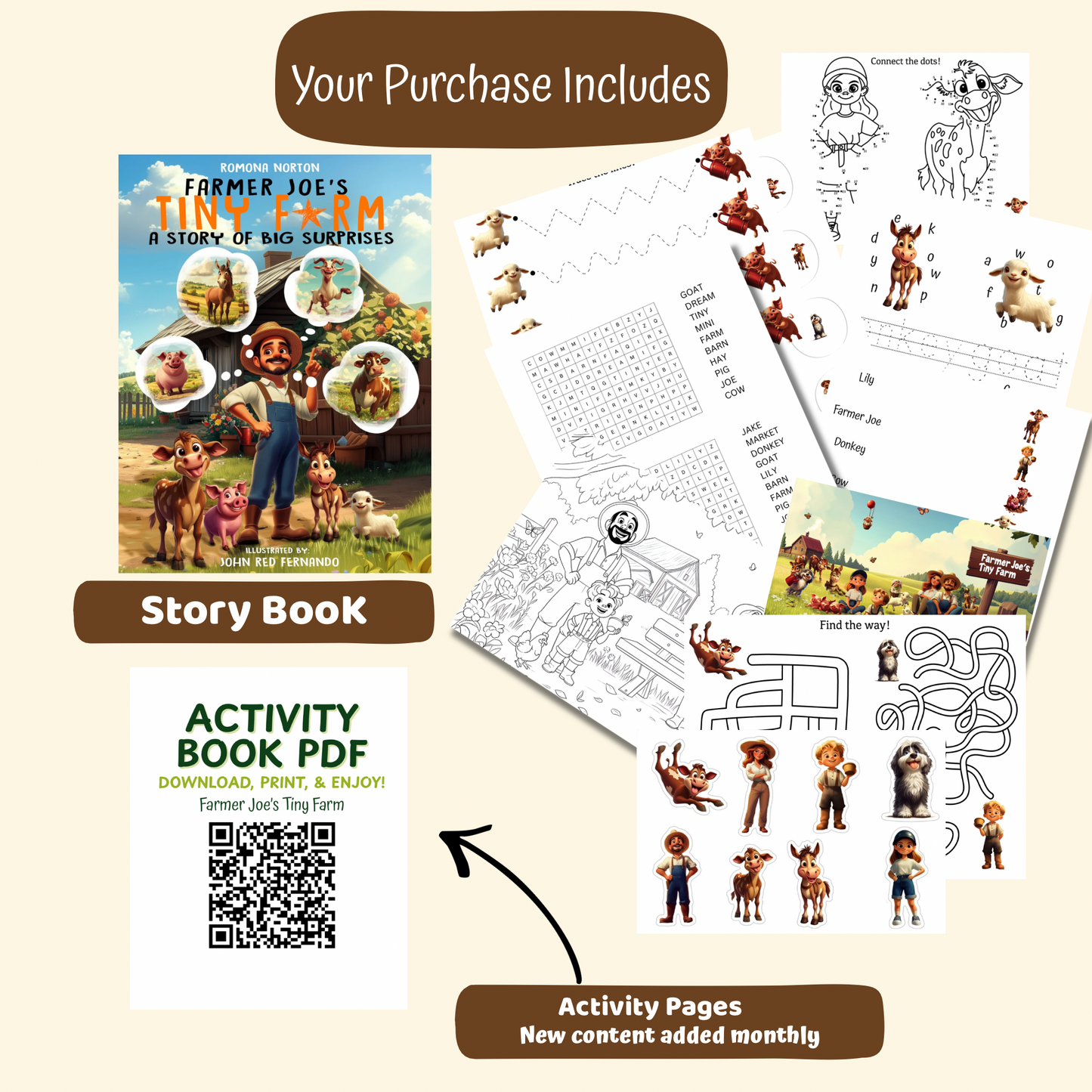 Farmer Joe’s Tiny Farm ✨ Includes FREE QR activity pages